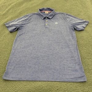 Puma Golf Arnold Palmer Polo Shirt Mens Medium Blue Tonal Print Umbrella